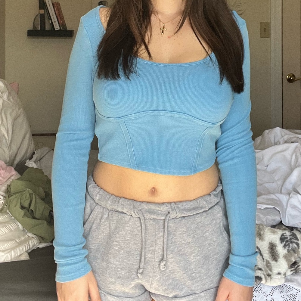 Pacsun blue cropped long sleeves